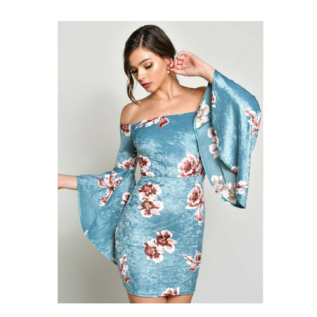 Mini Dress W/Bell Sleeve
